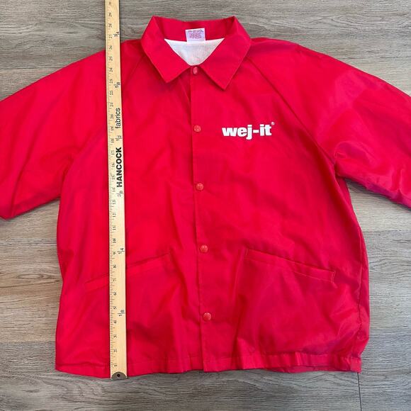 Vintage Cardinal Wej-it Red Nylon Windbreaker Jacket USA Streetwear Y2K Retro - Picture 6 of 11